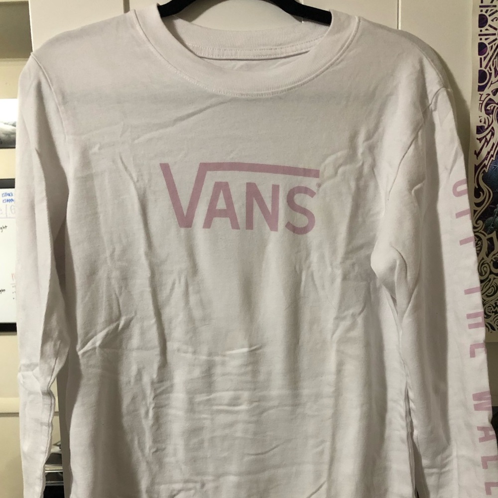 Vans Logo White Long Sleeve T